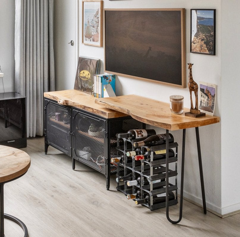 TV Meubel - IKEA Fjallbo - boomstam top en extra tafel, Ophalen, 100 tot 150 cm, Zo goed als nieuw, Minder dan 100 cm