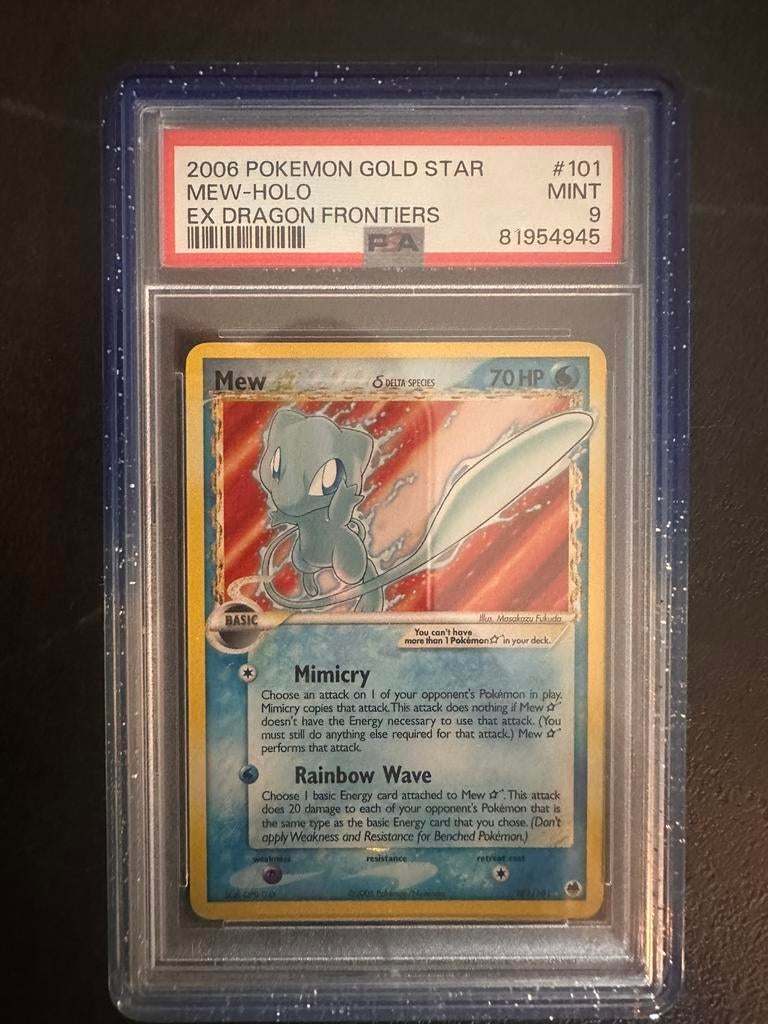 Gold star mew PSA 9, Hobby en Vrije tijd, Verzamelkaartspellen | Pokémon, Ophalen, Zo goed als nieuw