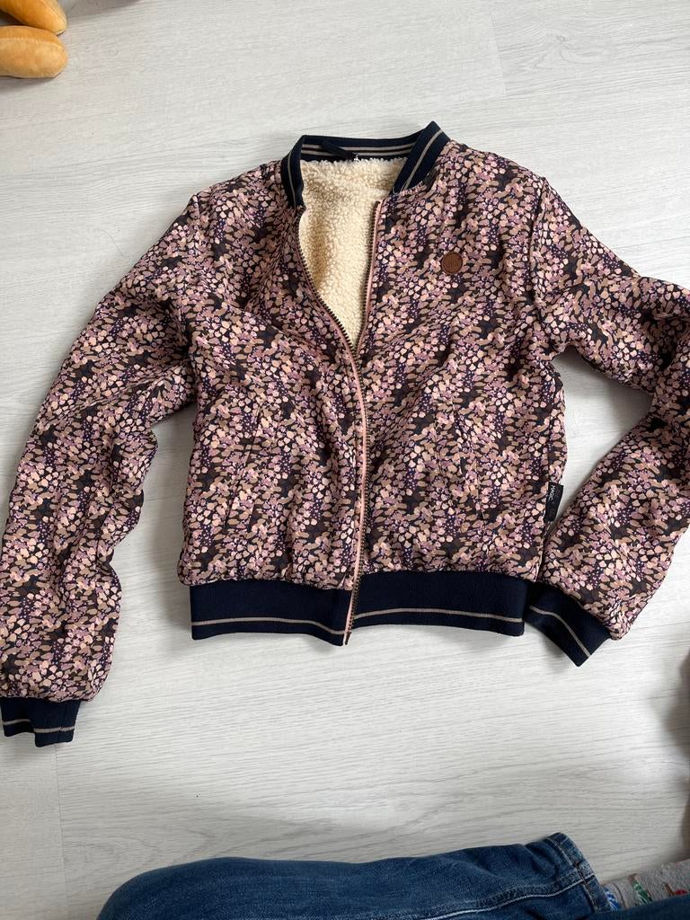 NoBell jas - Omkeerbaar met bloemenprint en teddy voering, Ophalen of Verzenden, Zo goed als nieuw, Meisje