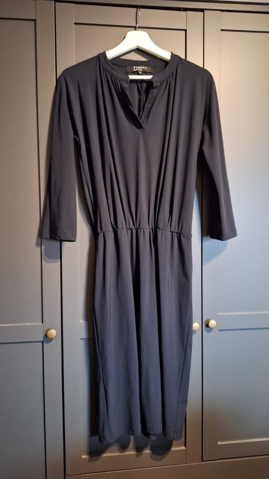 Donna Due Jurk Maat XL - Comfortabele Travelstof, Zwart, Maat 46/48 (XL) of groter, Ophalen of Verzenden, Knielengte
