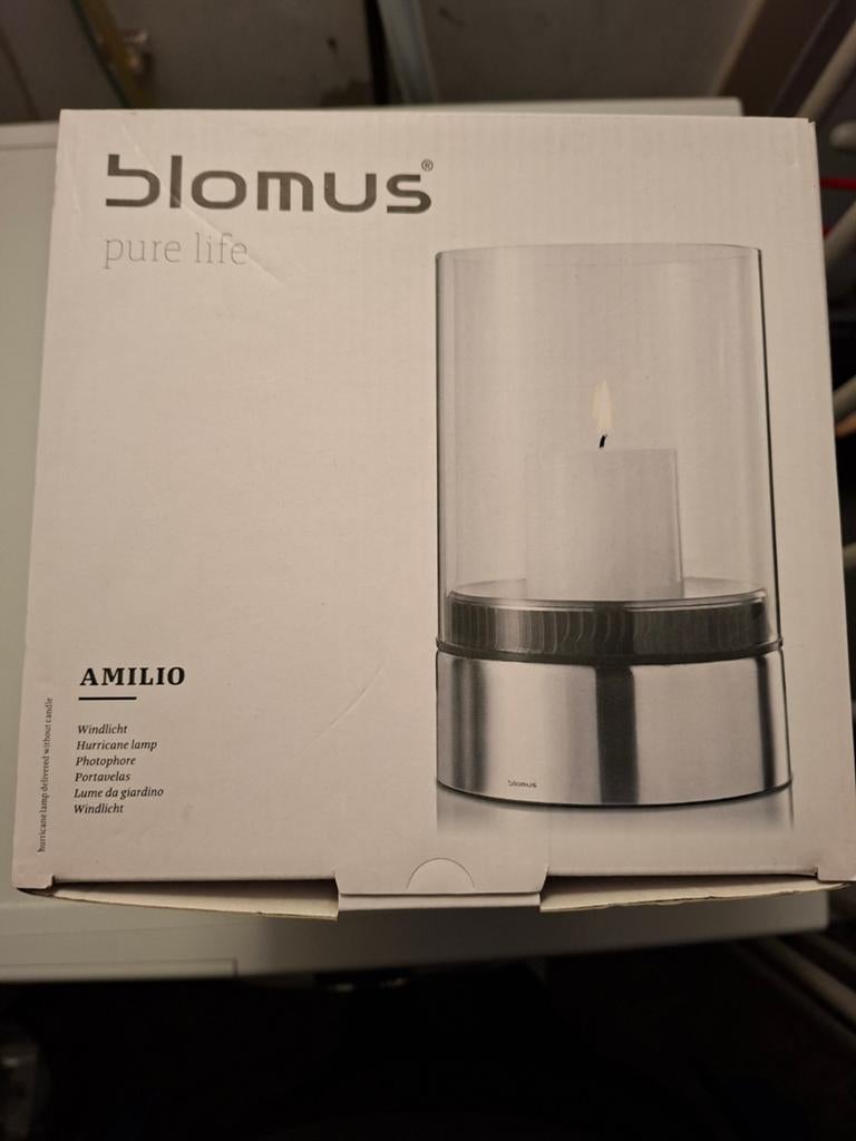 Blomus Amilio Windlicht - Roestvrij staal en glas!!, Ophalen