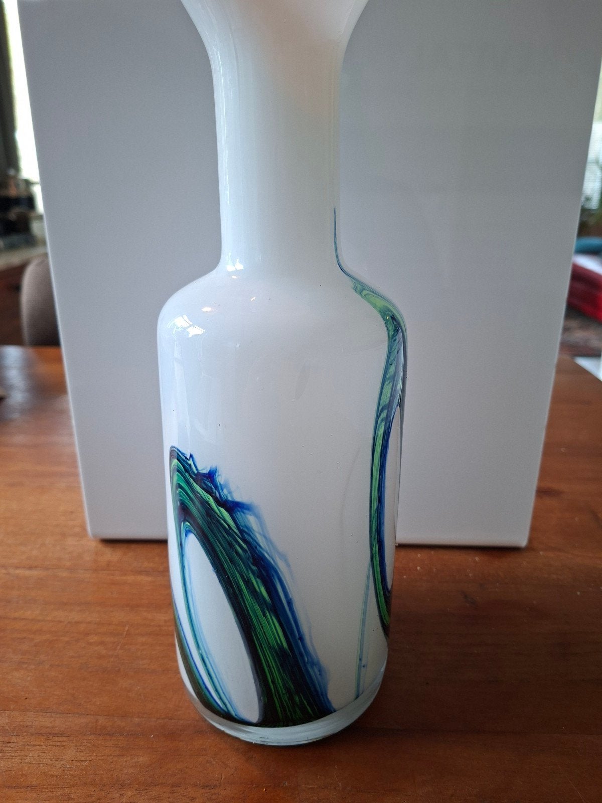 Vintage Italiaanse opeline vaas, Huis en Inrichting, 29 cm, Handgemaakt, Meerkleurig, Verzenden