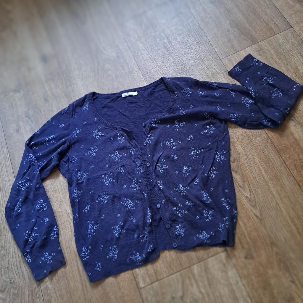 donker blauw vestje mt. L, Blauw, Maat 42/44 (L), Gedragen, Tom Tailor