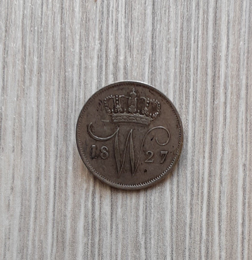 Zilveren 10 cent Koning Willem I, 1827 Utrecht (broche), Postzegels en Munten, Munten | Nederland, Zilver, Ophalen of Verzenden