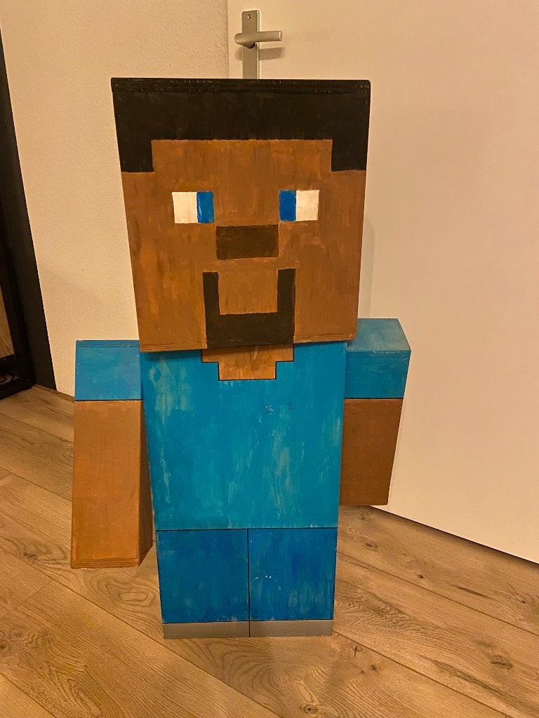 Houten geverfde Minecraft figuur ‘Steve’ - Gratis afhalen, Ophalen, Gebruikt