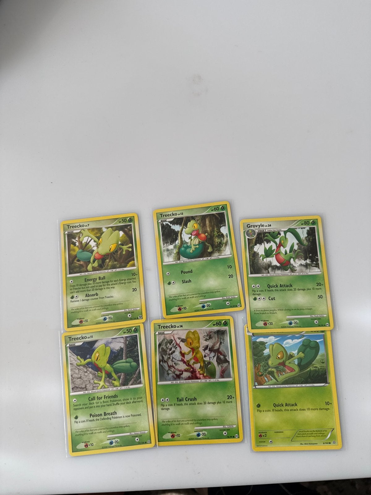 Pokémon Kaarten: Treecko en Grovyle Collectie (6 stuks), Ophalen of Verzenden, Gebruikt, Meerdere kaarten