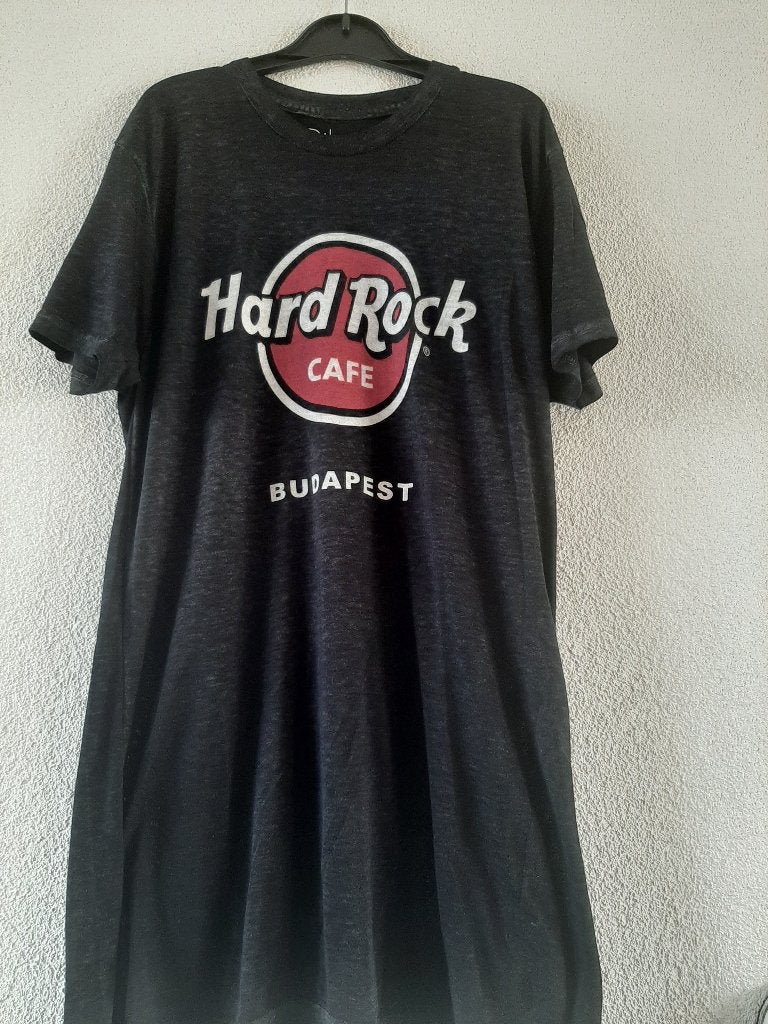 Origineel Hard Rock Cafe shirt Boedapest, Maat 48/50 (M), Zo goed als nieuw, Grijs, Ophalen of Verzenden