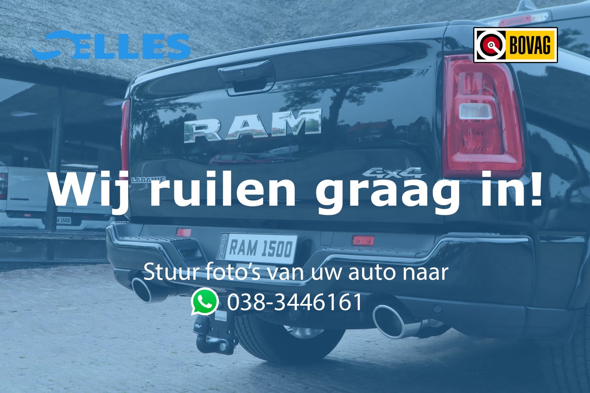 Dodge Ram 1500 2025 3.0L HURRICANE LARAMIE SPORT | BPM VRIJ, Auto's, Automaat, Zwart, 2993 cc, Zwart