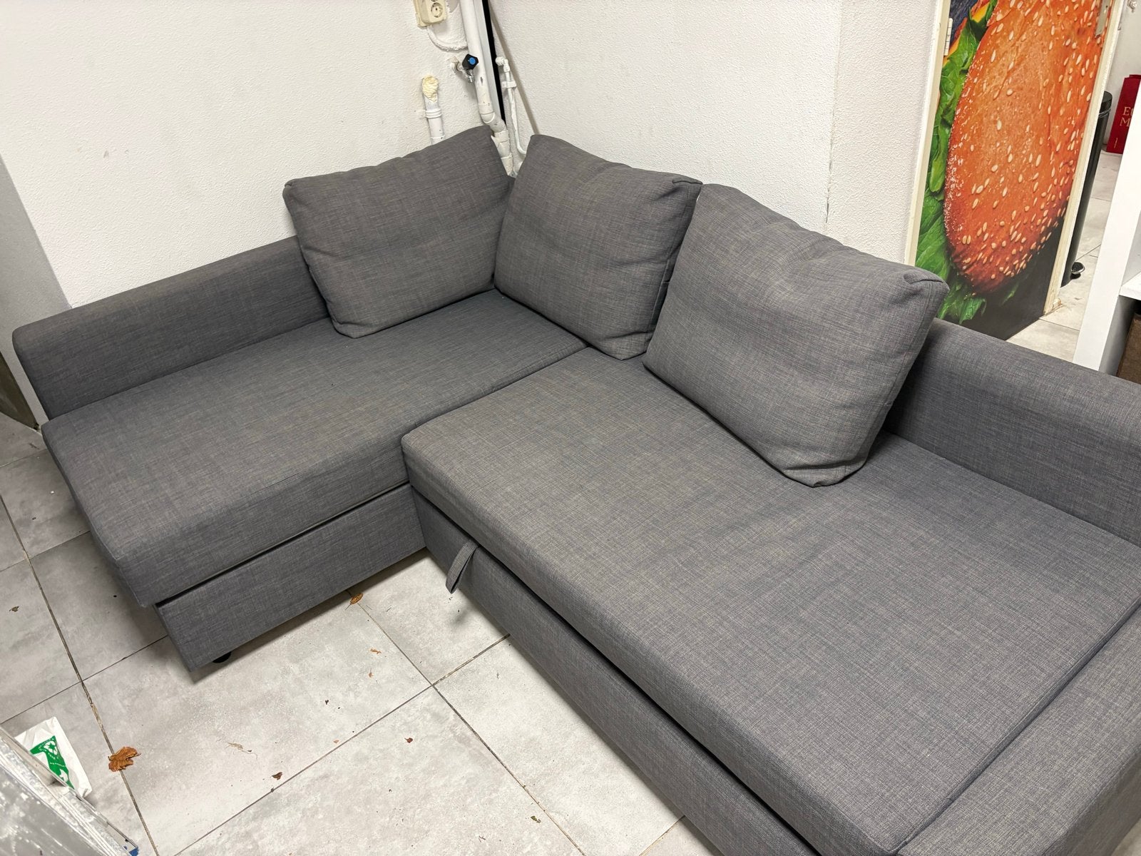 IKEA FRIHETEN slaapbank met opbergruimte, 6mnd oud, Ophalen, Gebruikt, Tweepersoons, Overige maten