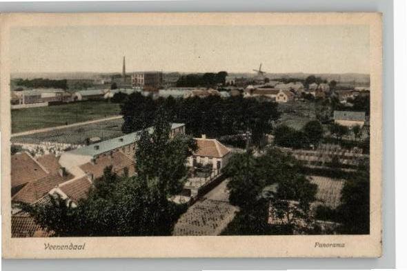 Veenendaal Panorama fabrieken en Molen st 1918, Verzamelen, Ansichtkaarten | Nederland, Gelopen, Utrecht, Voor 1920, Ophalen of Verzenden