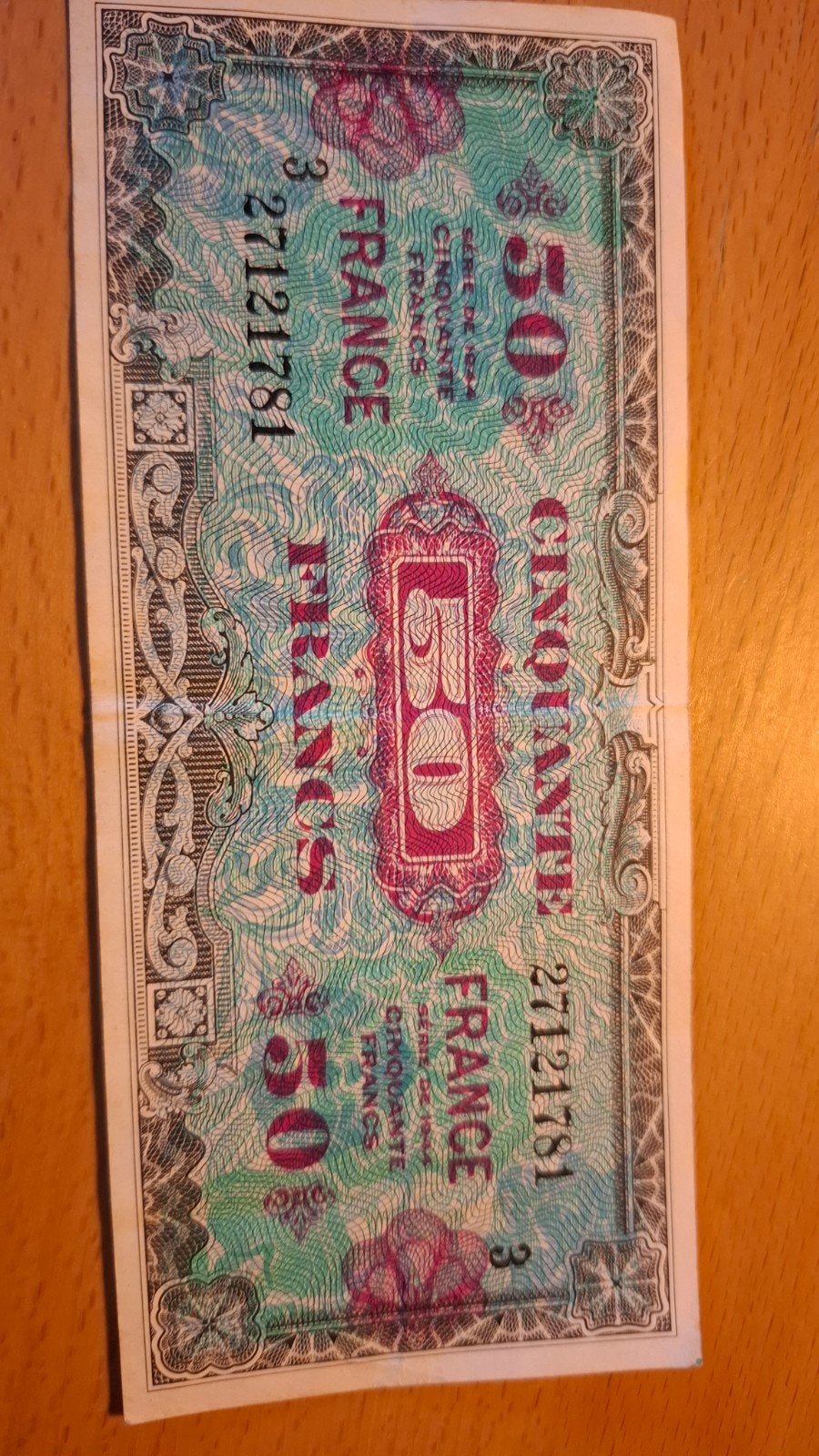 Frans 50 Francs bankbiljet - Historisch verzamelobje, Postzegels en Munten, Ophalen of Verzenden, Frankrijk, Los biljet