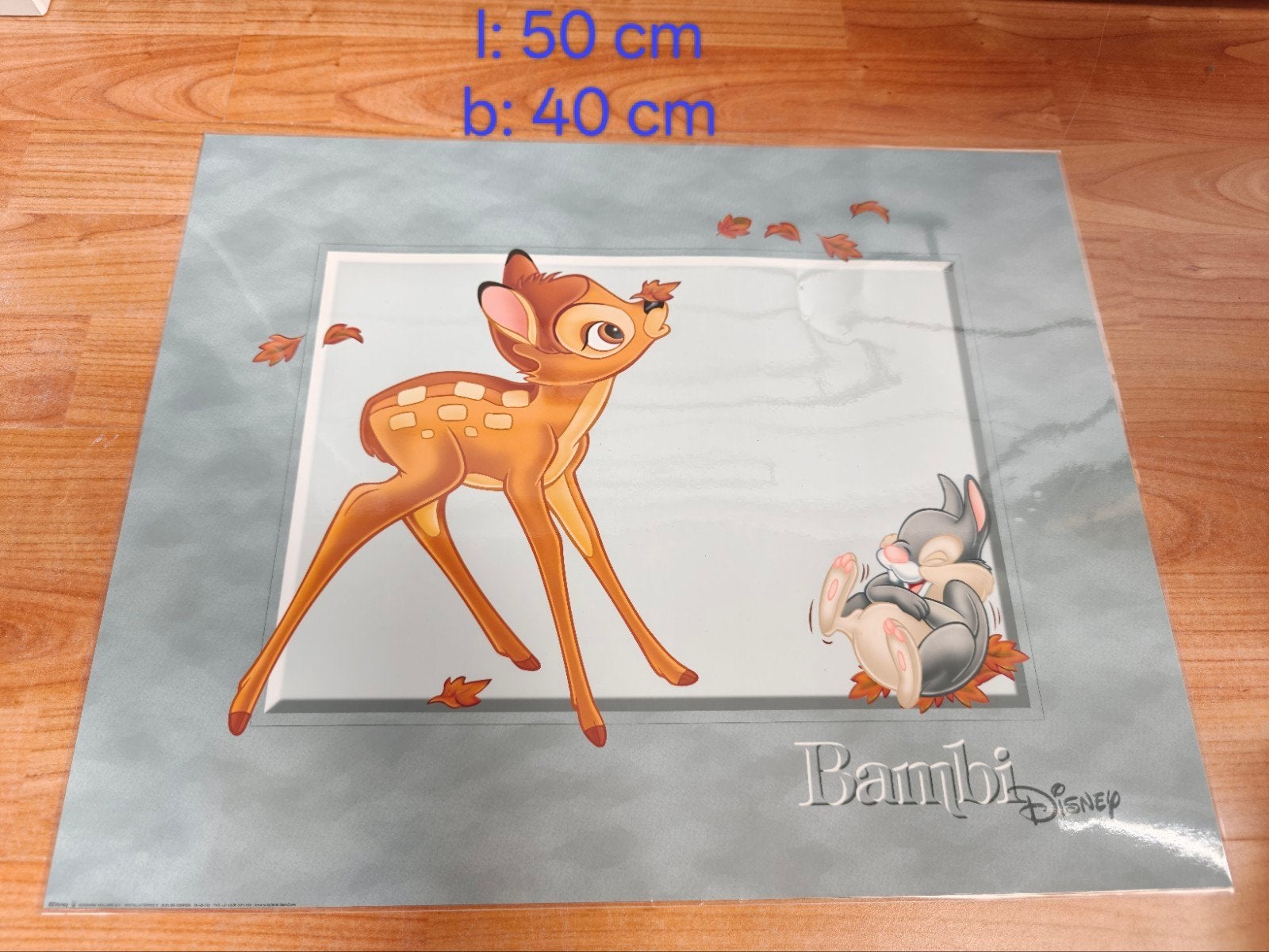 Een leuk schilderij van Bambi en Stampertje, Minder dan 50 cm, Oorspronkelijke maker, Ophalen of Verzenden, Zo goed als nieuw
