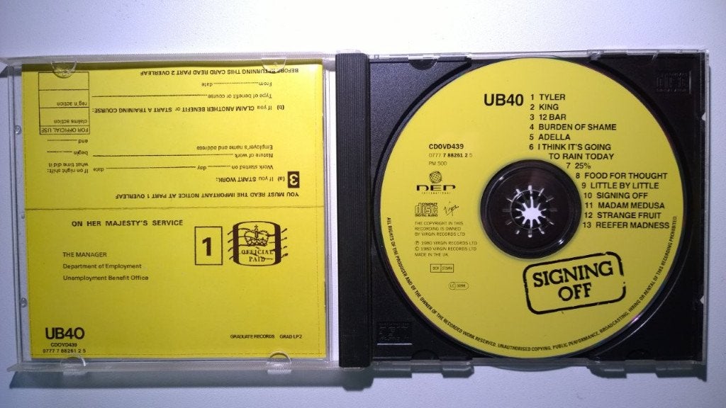UB40 - Signing Off, Cd's en Dvd's, Cd's | Reggae en Ska, Ophalen of Verzenden, Reggae, Zo goed als nieuw, Album