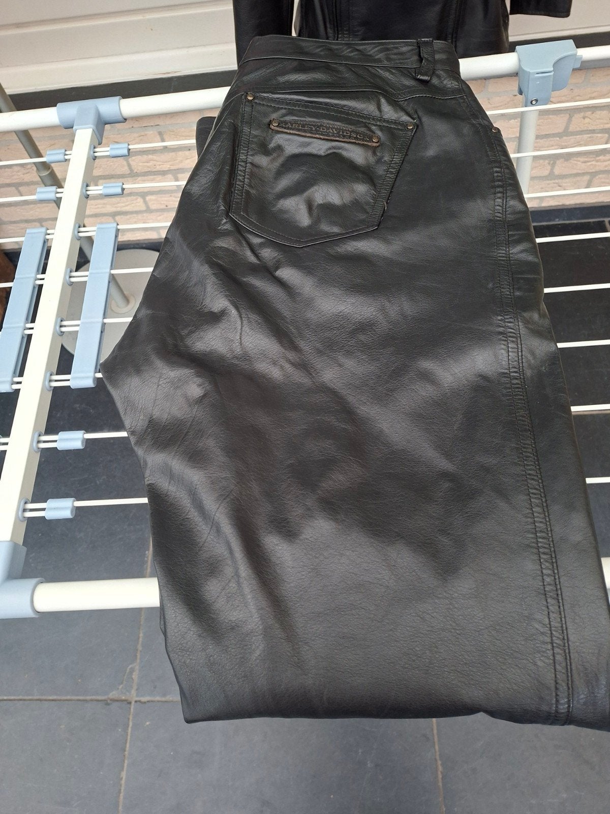 Harley-Davidson Leren Broek - Maat 42/14W, Zwart, Maat 42/44 (L), Ophalen of Verzenden, Lang