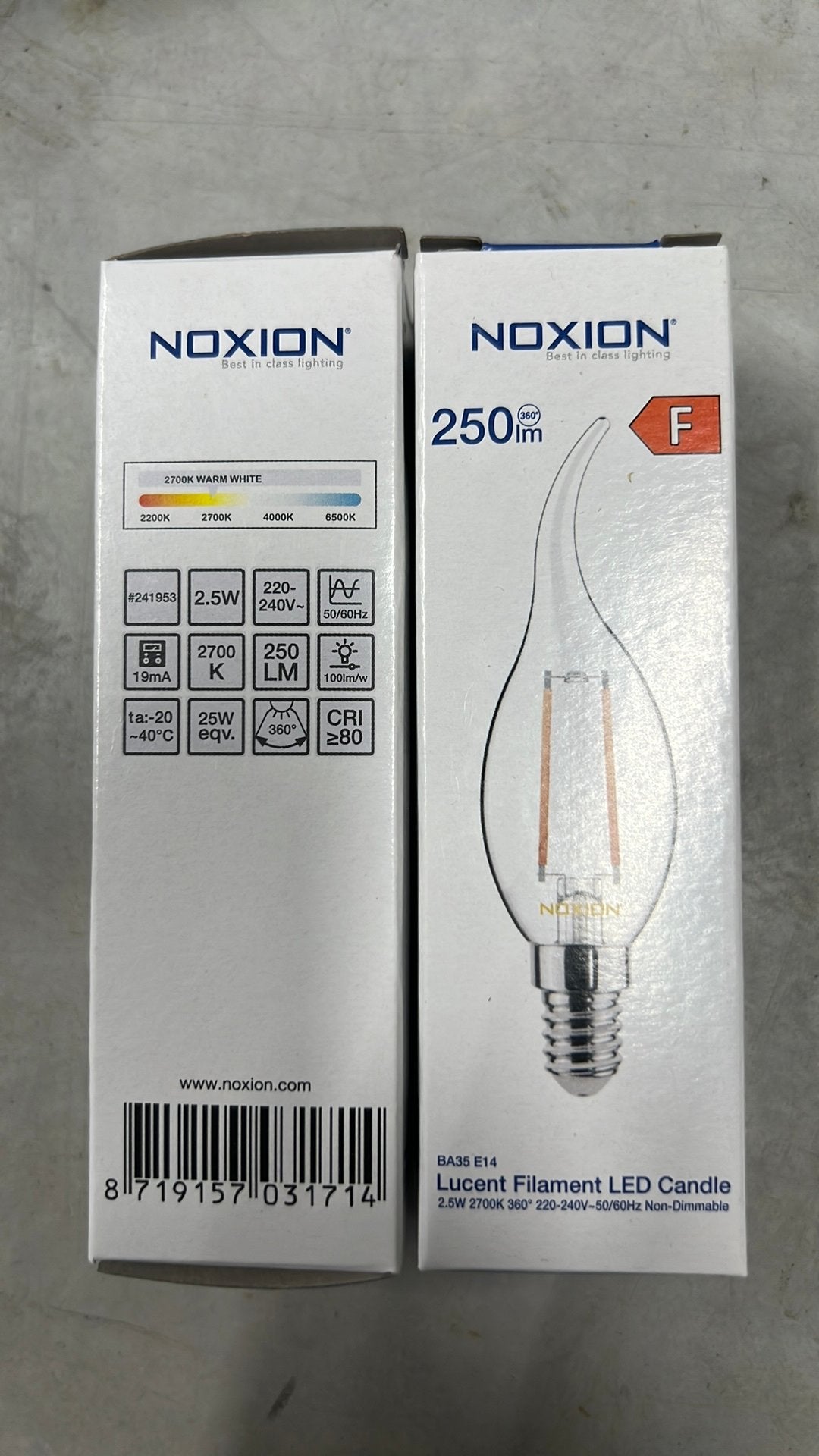 60x Noxion kaarslamp E14, Ophalen of Verzenden, Zo goed als nieuw, E14 (klein), Led-lamp