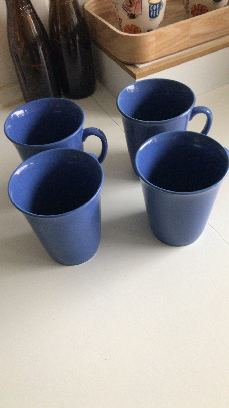 Koffie/ Thee mokken blauw, Huis en Inrichting, Ophalen of Verzenden, Zo goed als nieuw, Overige stijlen, Mok