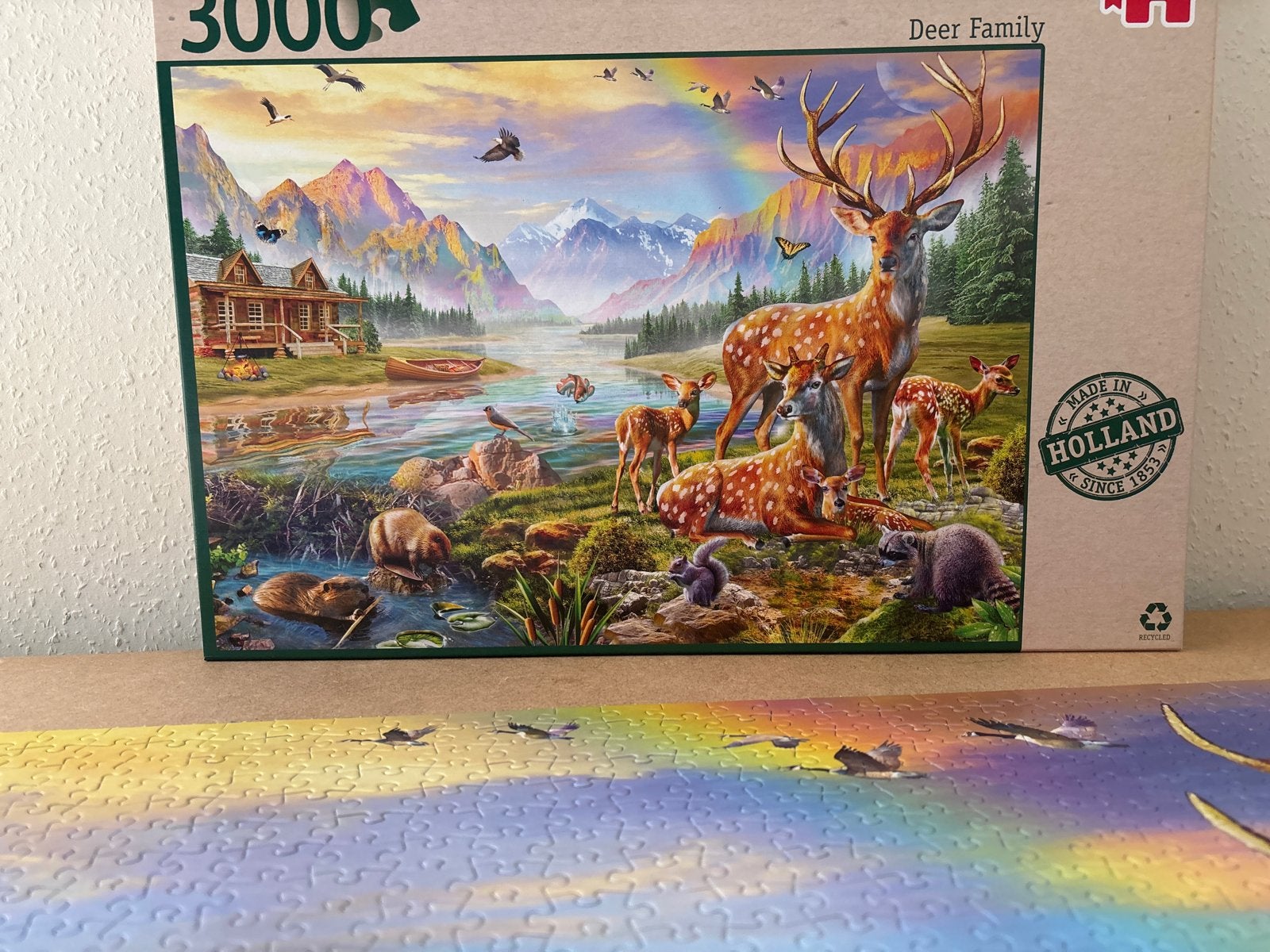 Jumbo Legpuzzel 3000 Stukjes - Deer Family, Ophalen of Verzenden, Zo goed als nieuw