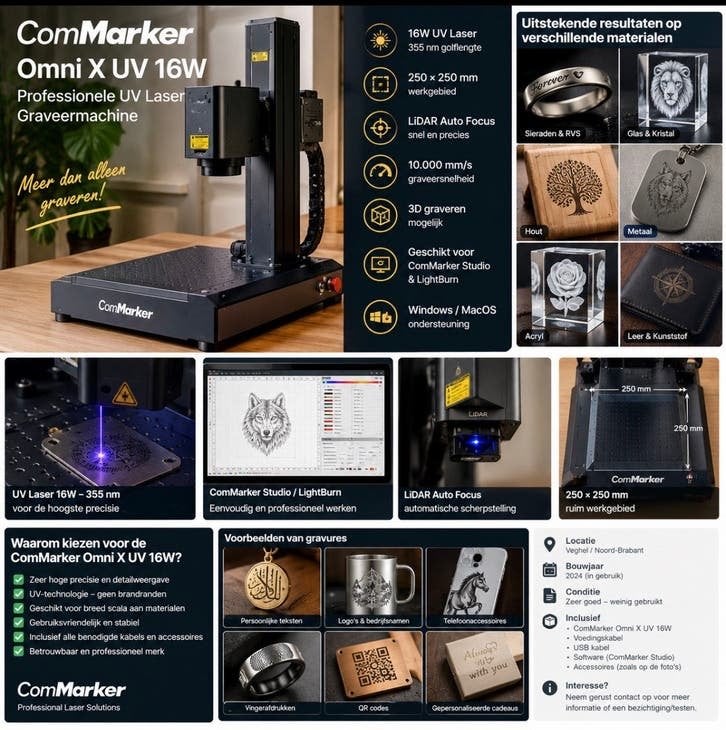 ComMarker Omni X UV 12w – Professionele UV Laser Graveermach, Ophalen of Verzenden, Zo goed als nieuw, Overige typen