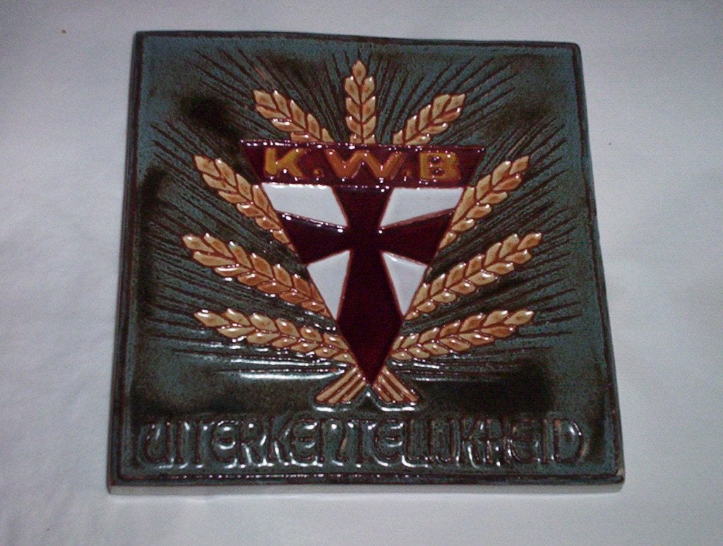 wapentegel cloisonnee K.W.B. uiterkentelijkheid, Antiek en Kunst, Ophalen of Verzenden