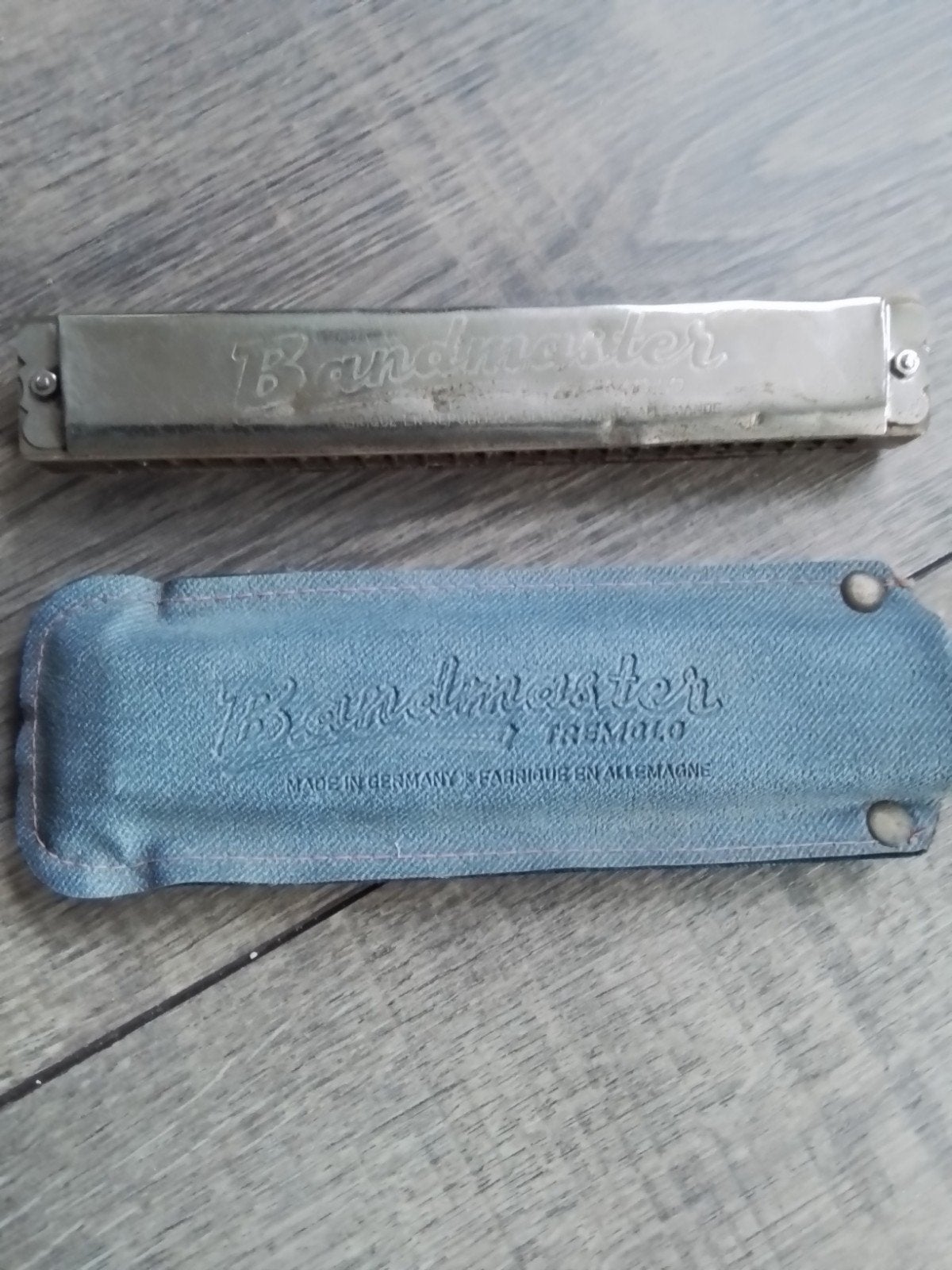 Bandmaster Tremolo Mondharmonica met hoesje, Gebruikt, Overige typen, Ophalen of Verzenden, Met koffer of doosje