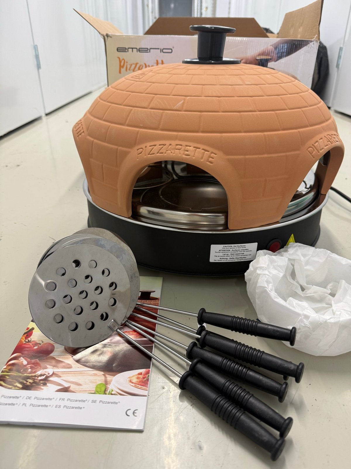 Emerio Pizzarette - Pizzaoven voor 6 personen, Witgoed en Apparatuur, Ovens, Minder dan 45 cm, Overige merken, Zo goed als nieuw