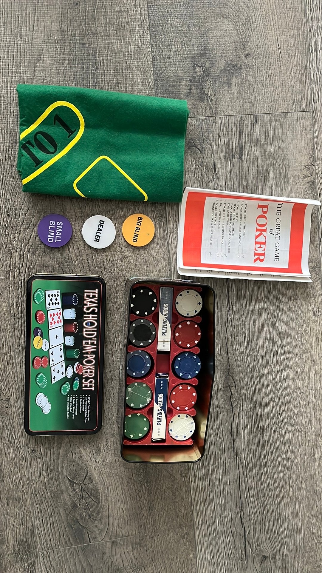 texas hold ‘ em pokerset, Hobby en Vrije tijd, Ophalen, Gebruikt