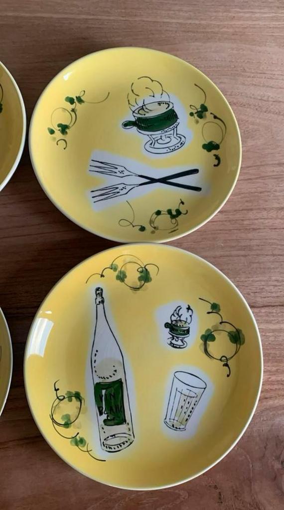 Fondue borden 21 cm, Huis en Inrichting, Keuken | Servies, Ophalen, Zo goed als nieuw, Bord(en), Overige stijlen