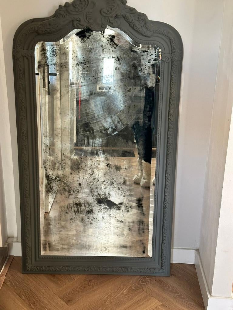 Oud gemaakte brocante spiegel, Ophalen