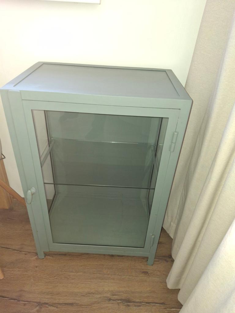 Vt wonen vitrinekast jade metaal, Ophalen, 50 tot 100 cm, Minder dan 100 cm, Metaal