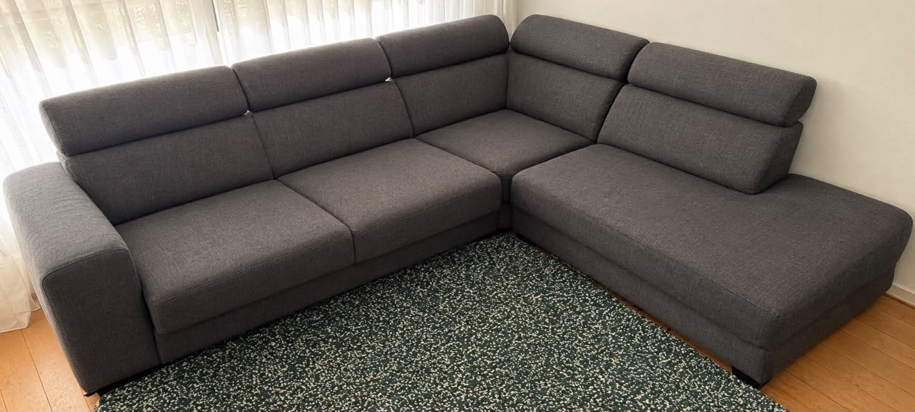 Comfortabele Hoekbank GRATIS - Grijs, in nette staat, Ophalen, Gebruikt, Stof, Modern, Comfortabel