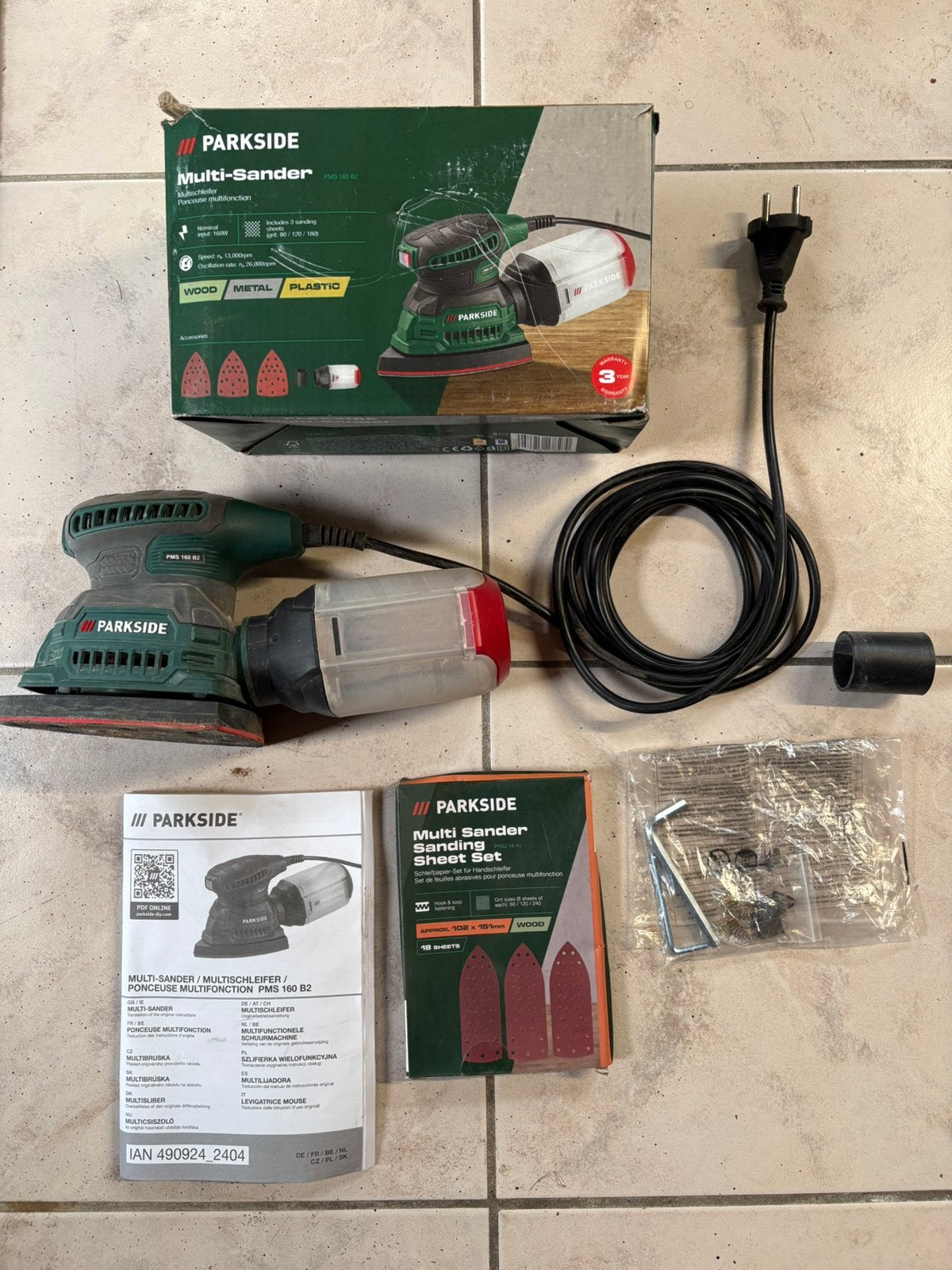 1x gebruikte parkside schuurmachine - multisander, Ophalen of Verzenden, Zo goed als nieuw, Minder dan 600 watt