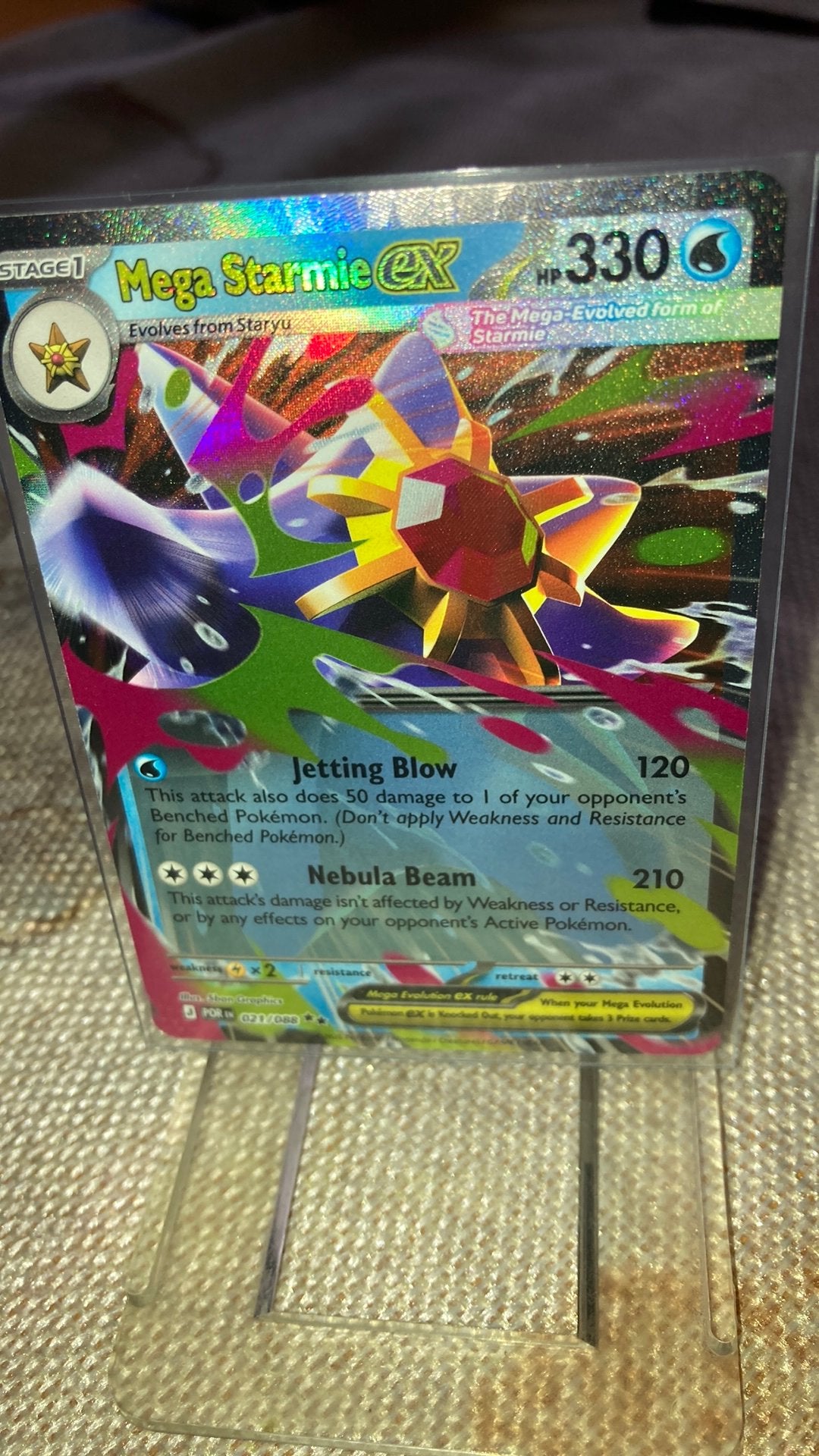 Pokemon mega Starmie Ex 21/88 Perfect Order 3,00 euro, Ophalen of Verzenden, Zo goed als nieuw
