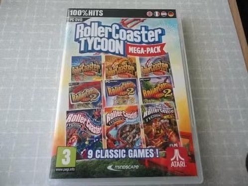 RollerCoaster Tycoon 1, 2 en 3 én alle uitbreidingen, Verzenden, 1 speler, Zo goed als nieuw, Vanaf 3 jaar