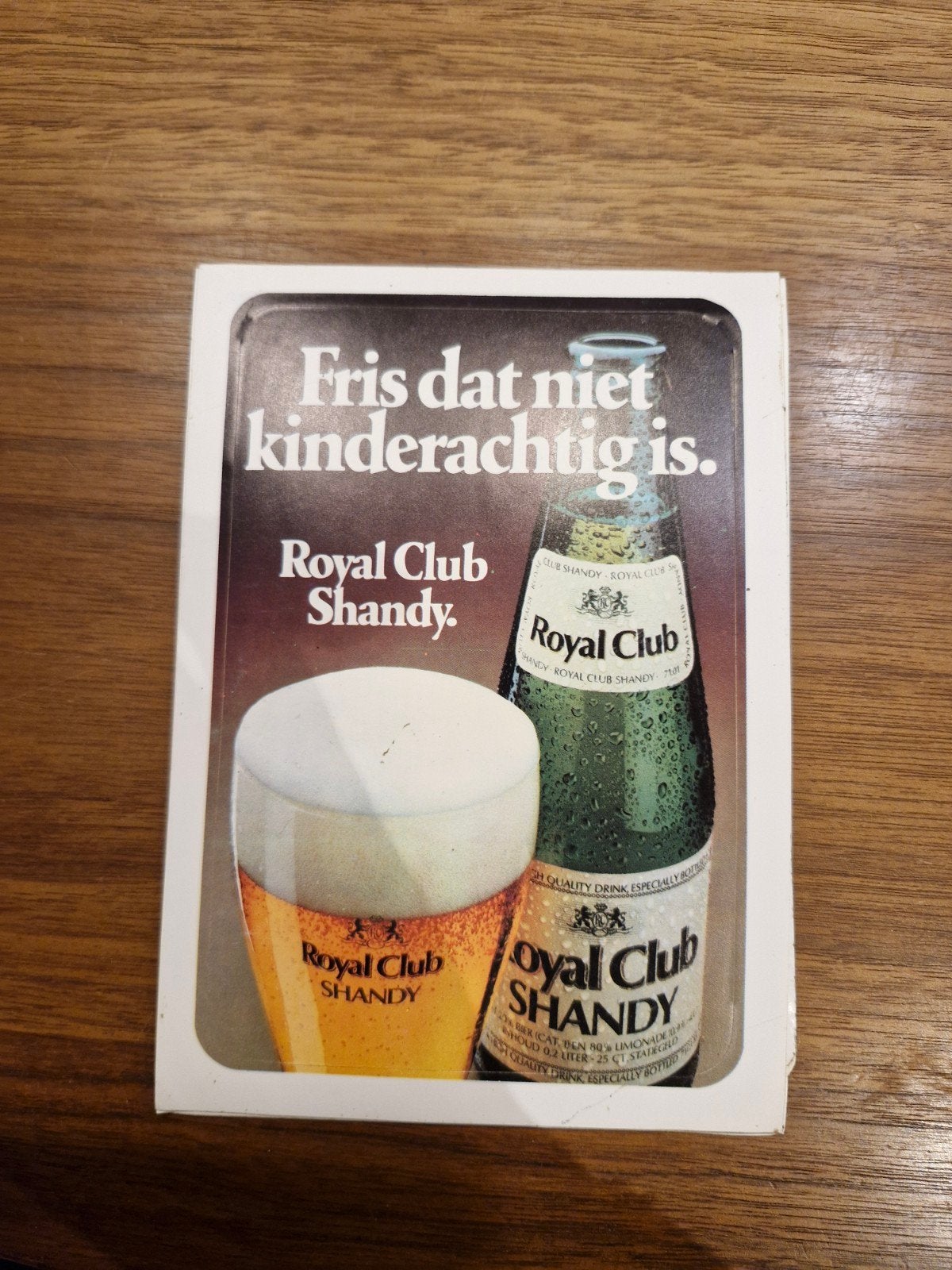 1216 Royal Club Shandy Sticker - 12x17 cm (5x beschikbaar), Verzamelen, Ophalen of Verzenden, Nieuw, Merk