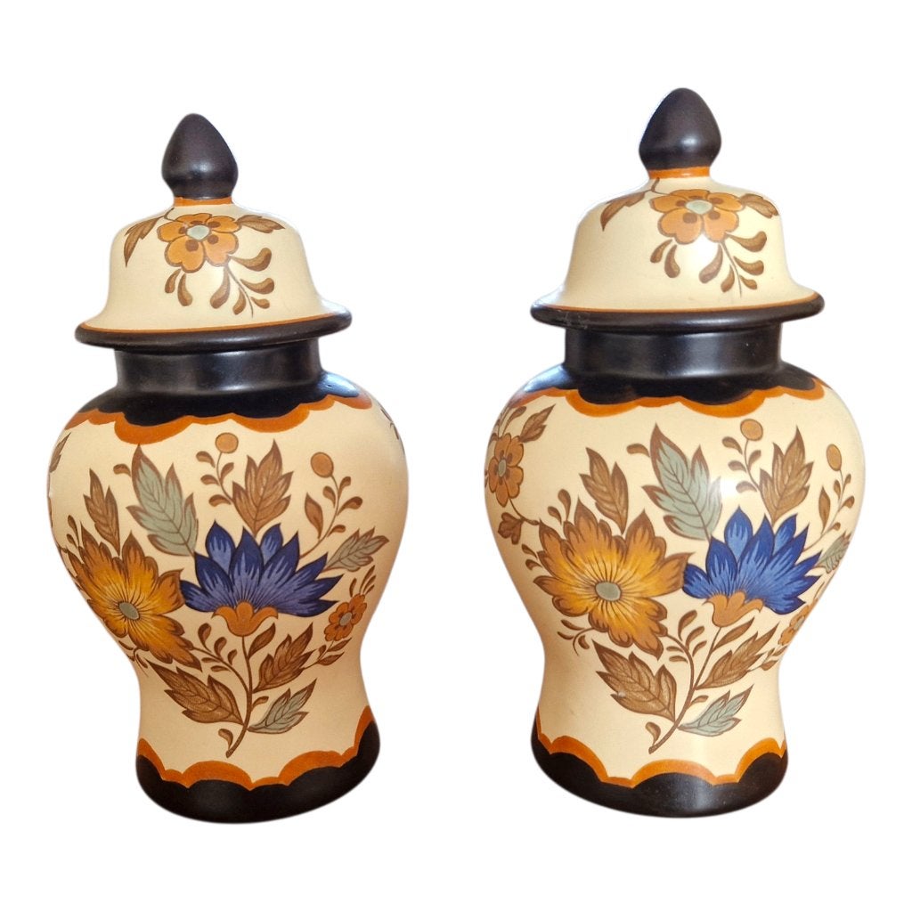 set flora keramiek dekselvazen bloemendecor 430, Ophalen of Verzenden