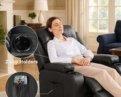 Luxe relaxtauteuil met massage. Verwarming en bekerhouders., Ophalen, Zo goed als nieuw, Rechthoekig, Minder dan 100 cm