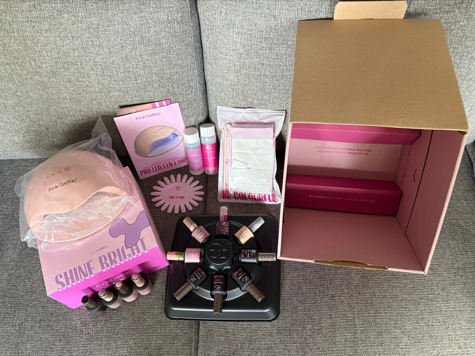 Pink Gellac Startpakket met LED Lamp en diverse kleuren, Ophalen of Verzenden, Zo goed als nieuw, Verzorging