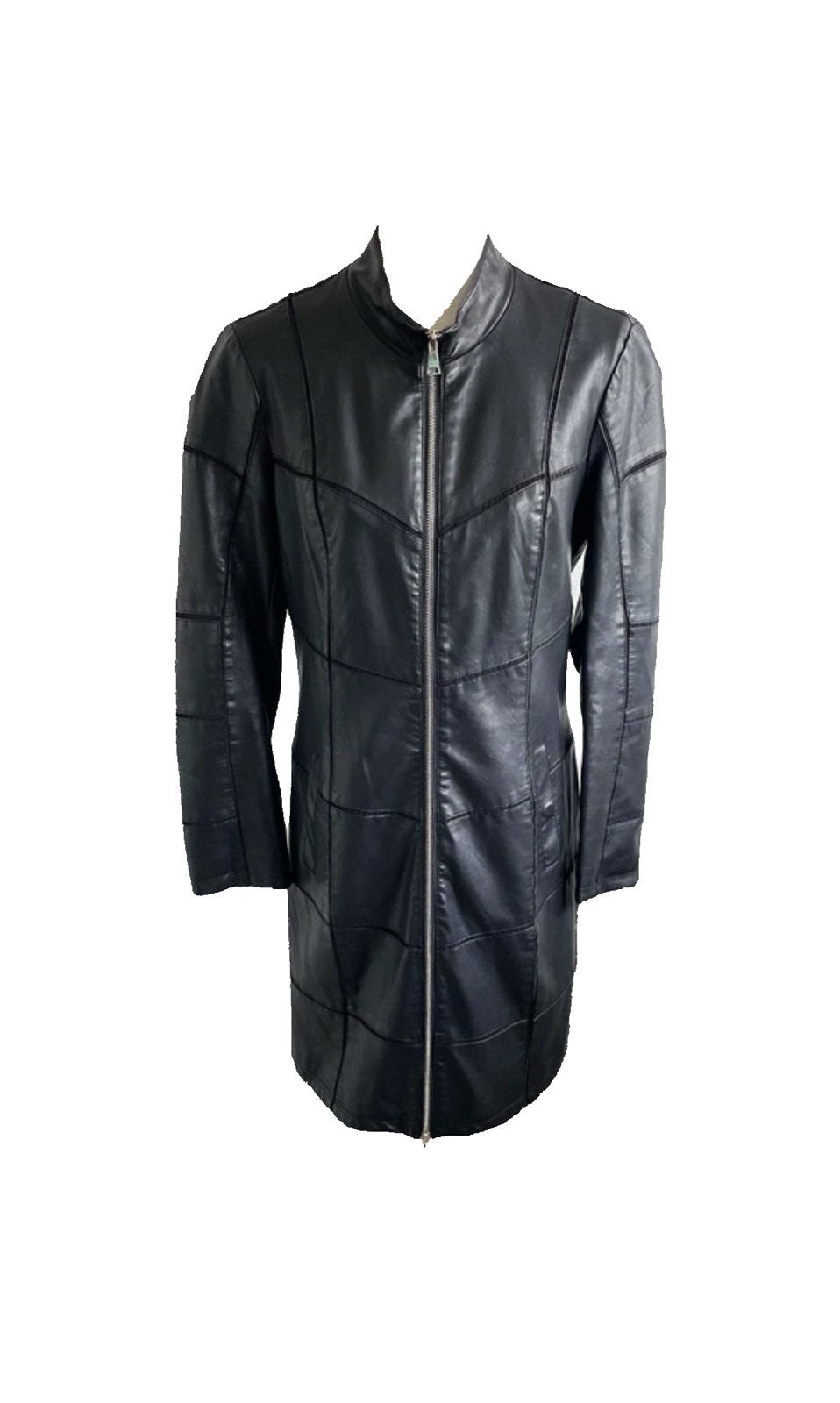 Rino & Pelle zwarte vegan leren patchwork jas 38, Maat 38/40 (M), Zwart, Ophalen of Verzenden, Zo goed als nieuw