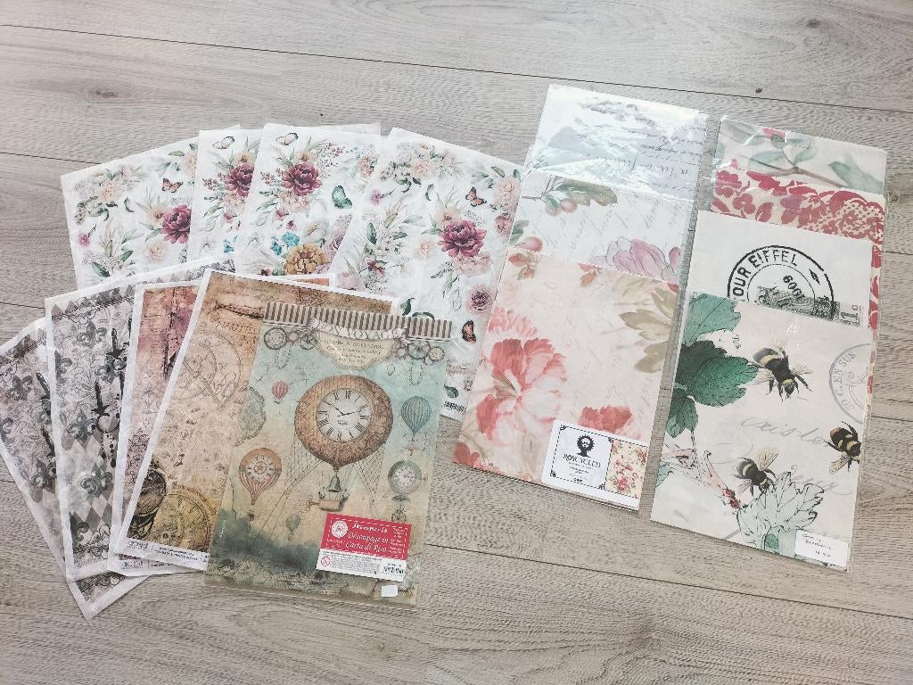 Partij nieuwe decoupage/ scrapbook papieren 16x, Hobby en Vrije tijd, Knutselen, Ophalen of Verzenden, Nieuw