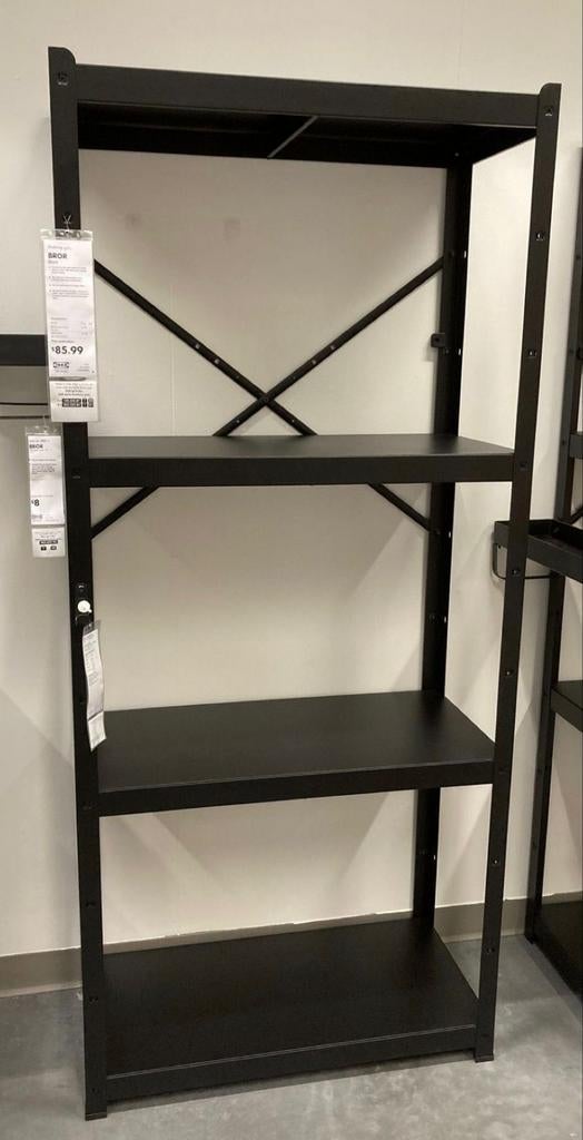 IKEA BROR Open Kast Zwart - Stevig en Modern, Ophalen of Verzenden, Zo goed als nieuw