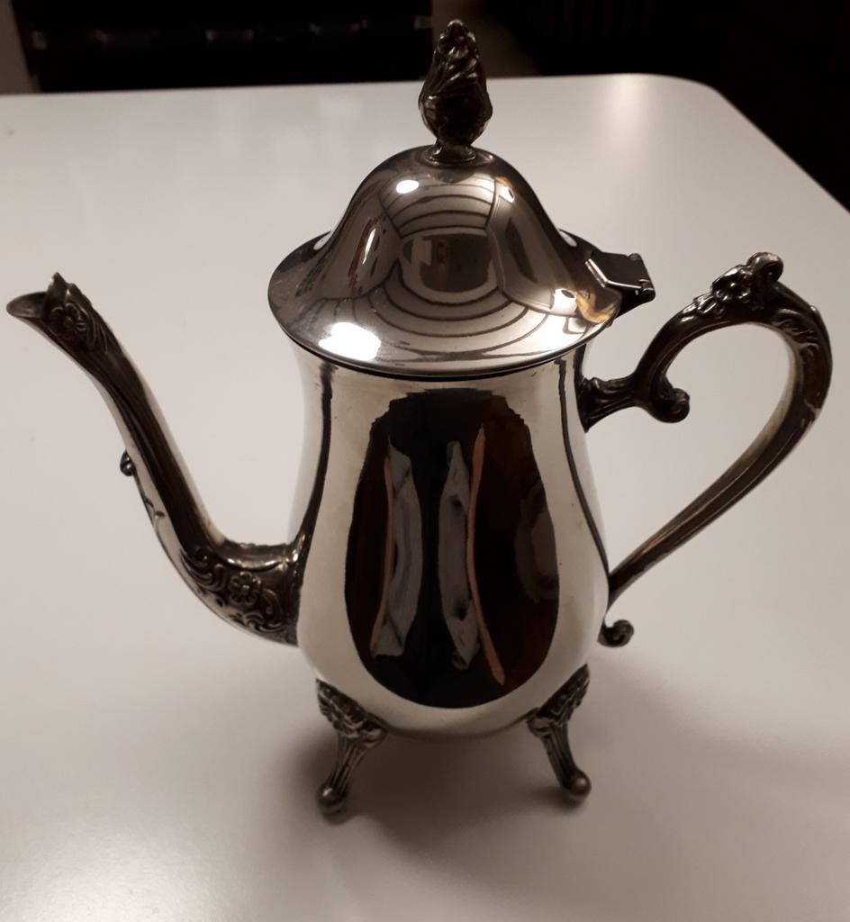 Verzilverde koffiepot vintage stijl, Antiek en Kunst, Ophalen of Verzenden
