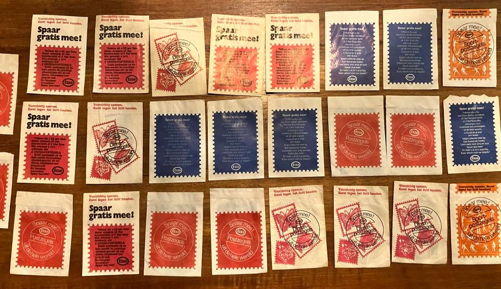 Esso spaaractie postzegels - 25 ongeopende zakjes, Ophalen, Gestempeld, Overige thema's