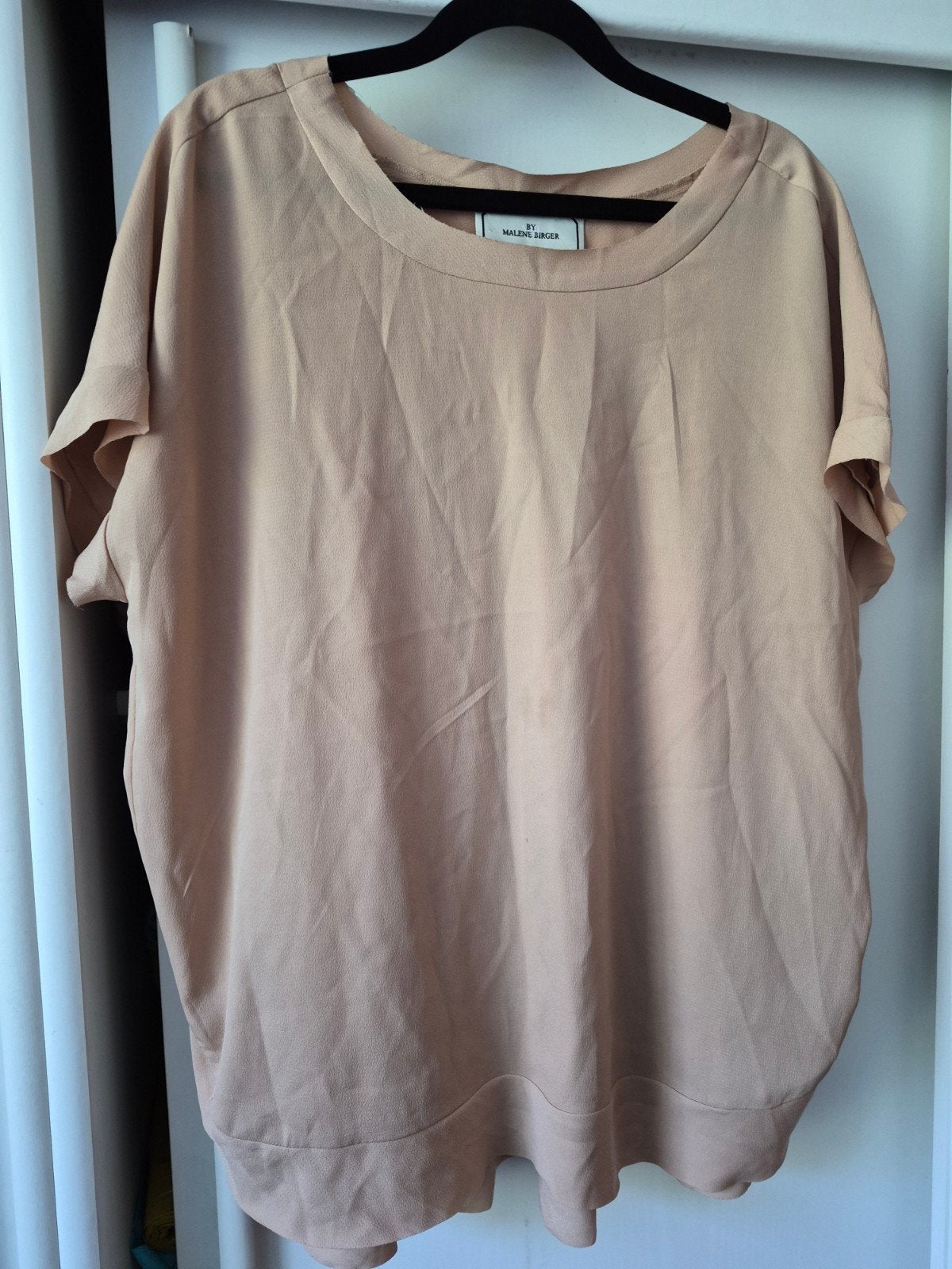 Malene Birger l-xl blouse shirt met mooi rugpand mokka, Overige kleuren, Marlene Birger, Maat 42/44 (L), Ophalen of Verzenden
