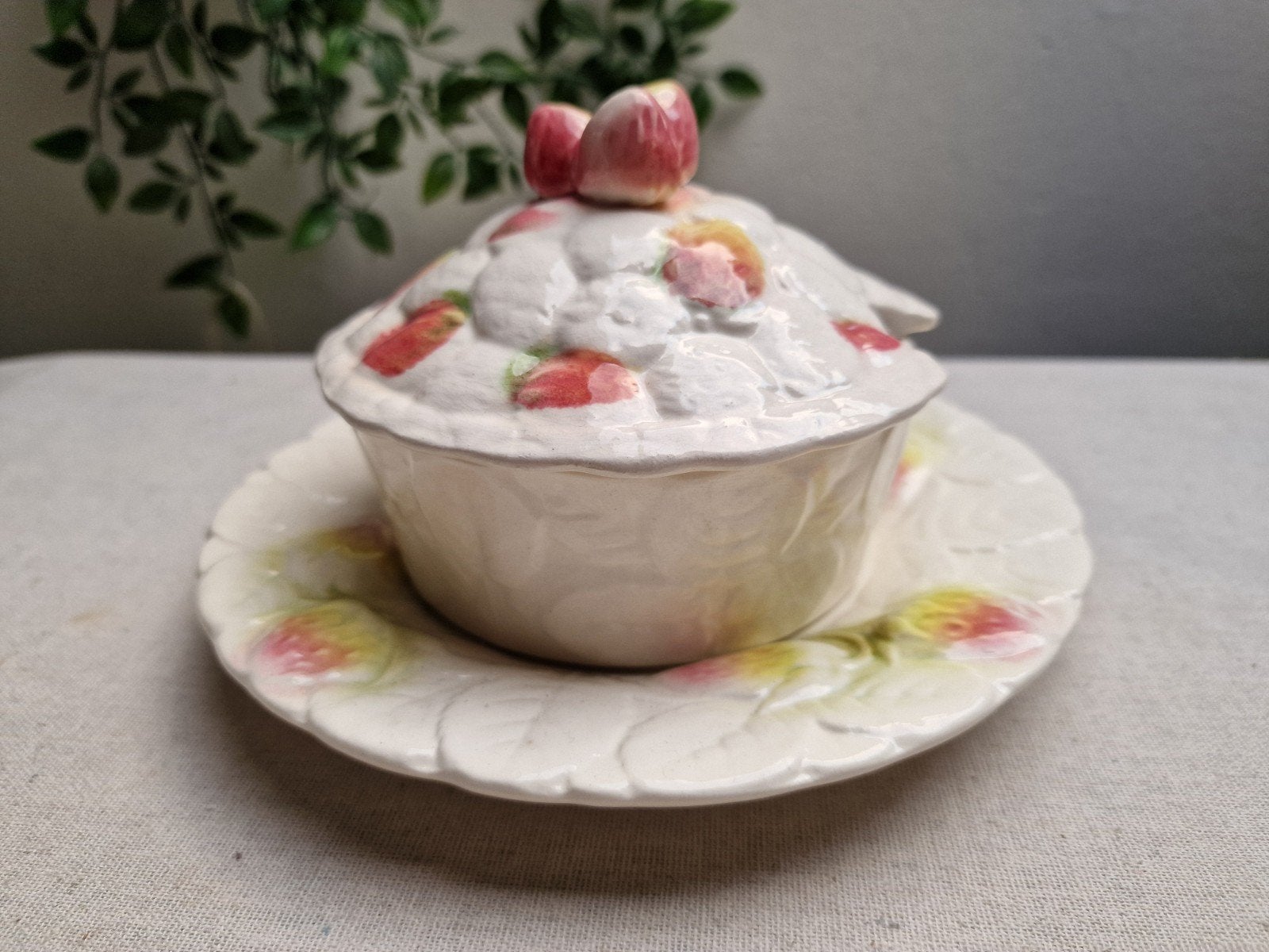 Franse jampot botervloot pot met deksel Barbotine, Antiek en Kunst, Ophalen of Verzenden