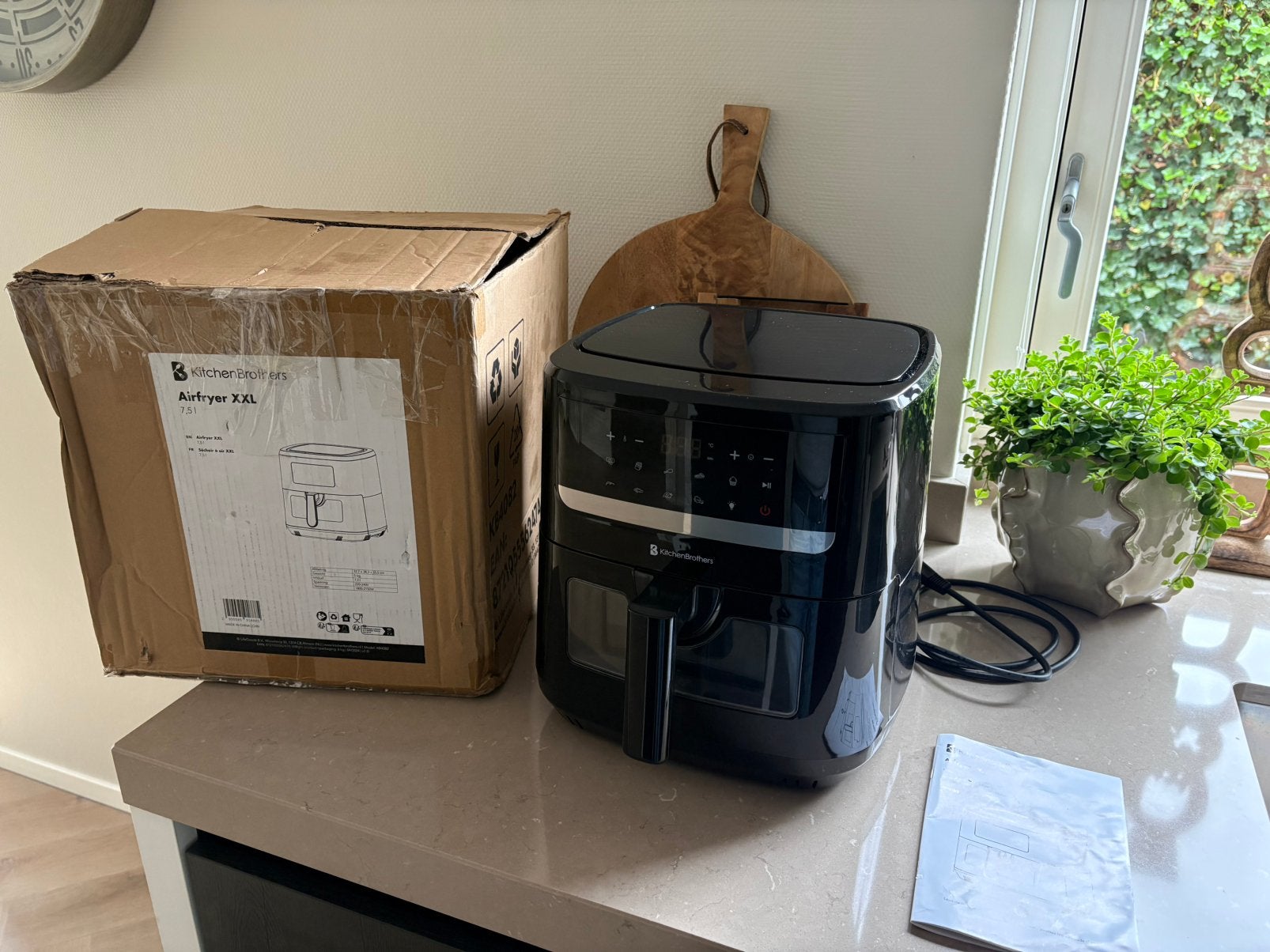 KitchenBrothers Airfryer XXL - PFAS-Vrij - 1800W, Witgoed en Apparatuur, Airfryers, !, Gebruikt, !, Airfryer XXL