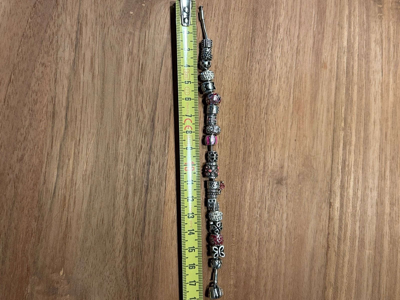 Zilveren piccolo armband met bedels 18 cm, Ophalen of Verzenden, Zo goed als nieuw, Met bedels of kralen, Zilver