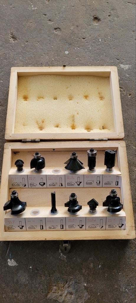 TOLSEN Carbide Router Bit Set (12-delig) voor houtbewerking, Ophalen of Verzenden, Nieuw, Bovenfrees, TOLSEN