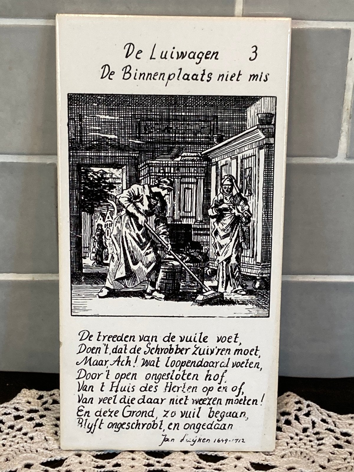 Tegel De Luiwagen, Jan Luyken (270526), Antiek en Kunst, Ophalen of Verzenden