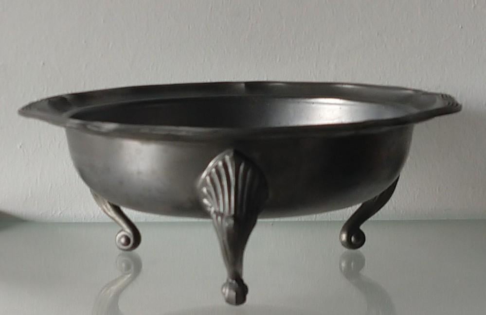 antieke tinnen fruitschaal Zemeta tin merkteken, volgnr 4, Antiek en Kunst, Ophalen of Verzenden