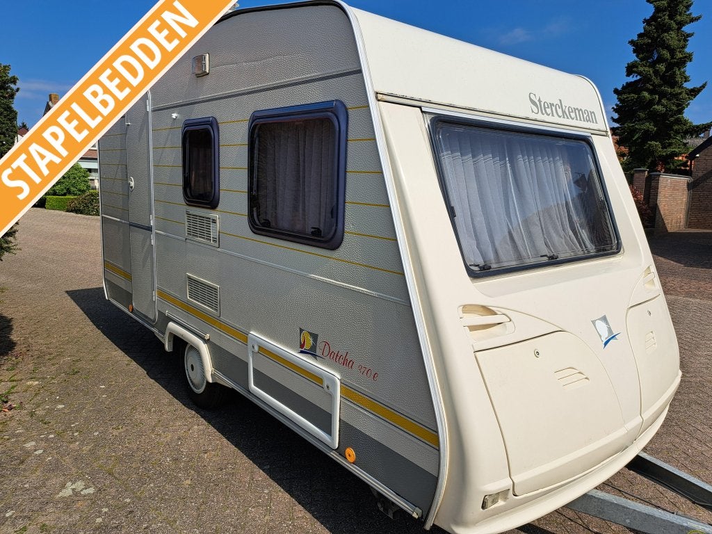 Sterckeman Datcha 370 E Lichtgewicht, voortent Dorema, Caravans en Kamperen, Caravans, Dwarsbed, Sterckeman, Bedrijf, Treinzit